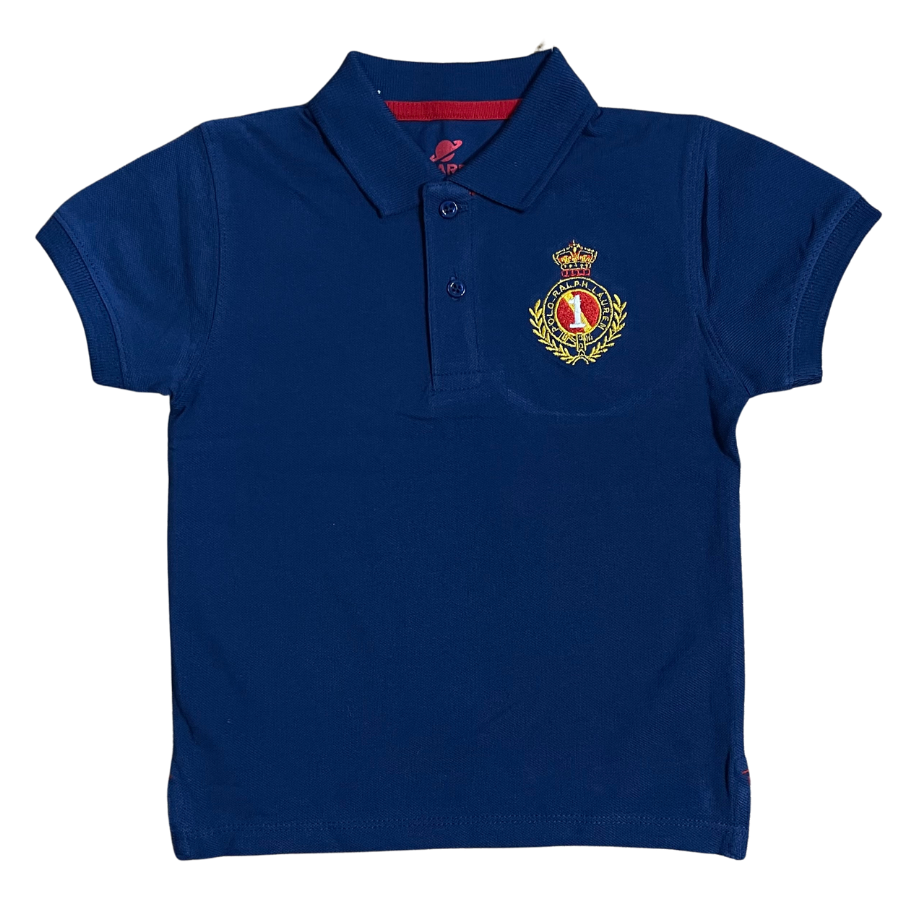 Crown Polo Embroidered Shirt- Navy