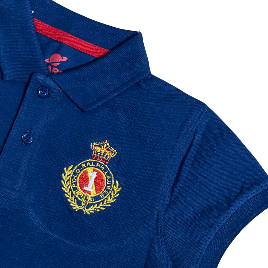 Crown Polo Embroidered Shirt- Navy