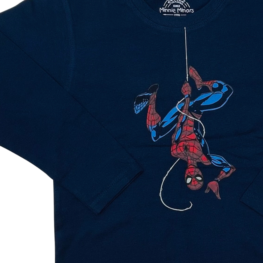 Spider Man Full Sleeve T-Shirt- Navy