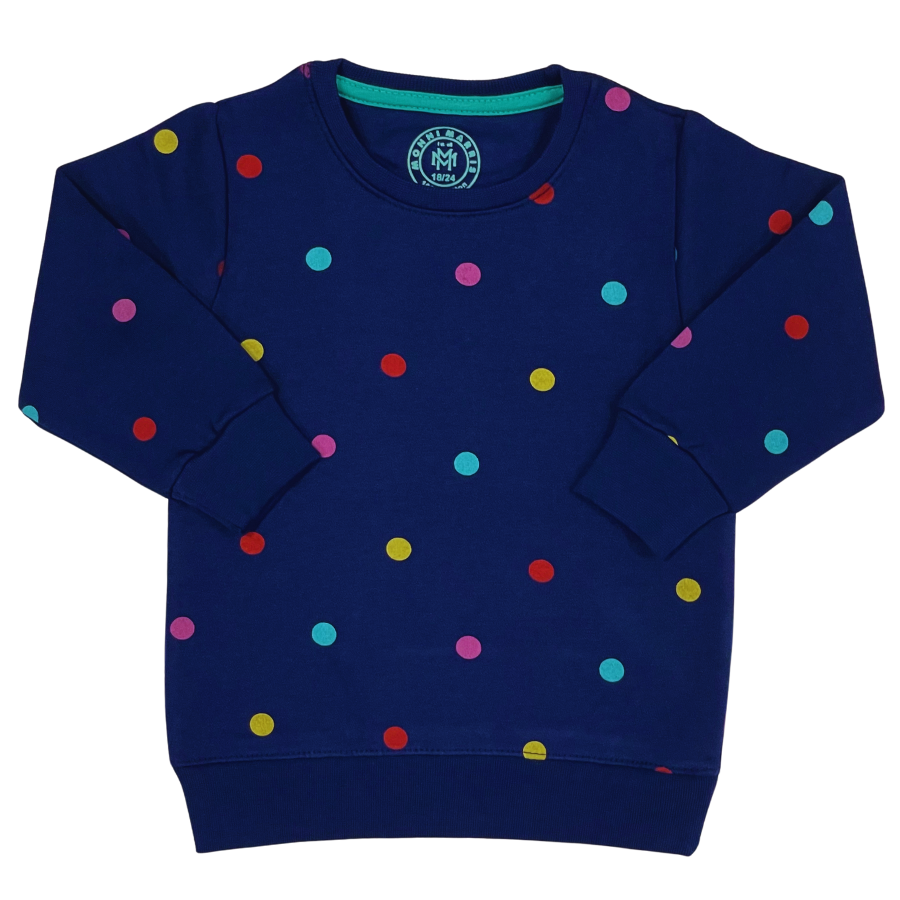 Navy Polka Dots Sweat