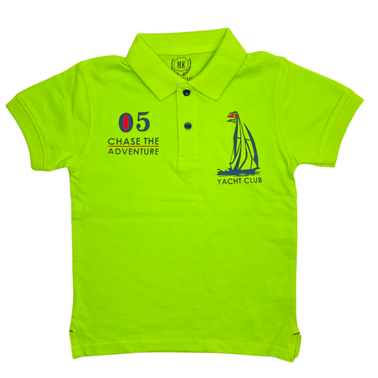Chase The Adventure Polo- Neon Green