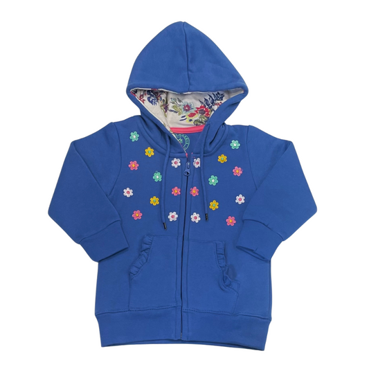 Flowers Hoodie- Blue