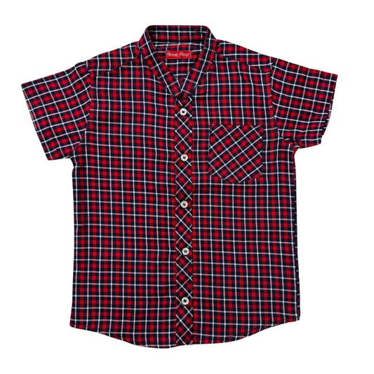 Check Casual Shirt-Red
