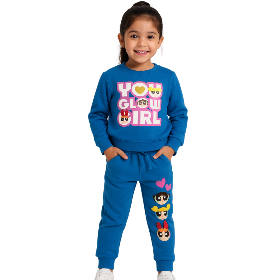 You Glow Girls Tracksuit-Blue
