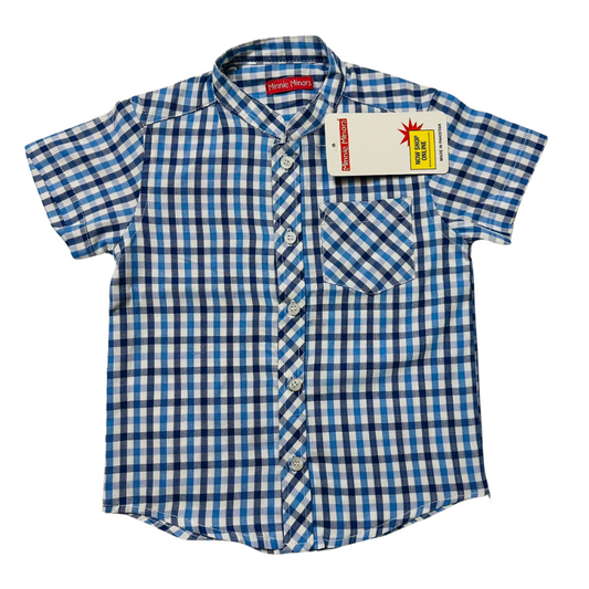 Check Casual Shirt-Blue