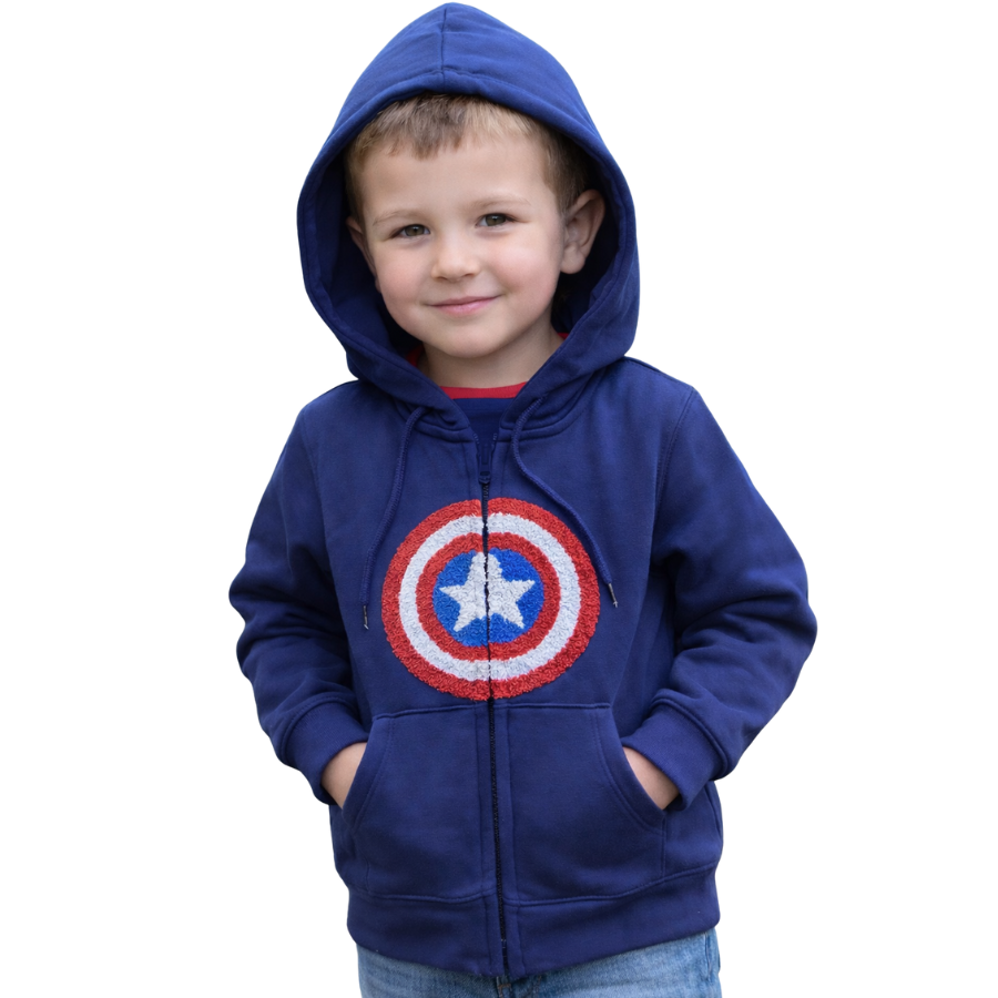 Captain Americaa Embroidery Hoodie Zipper