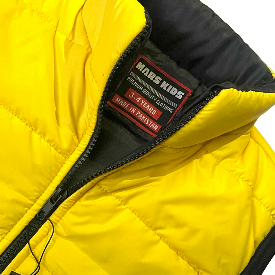 Unisex Sleeveless Puffer Jacket-Yellow