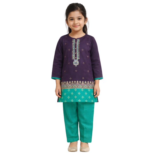 Girls Two Piece Printed