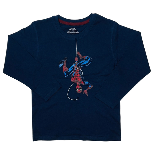 Spider Man Full Sleeve T-Shirt- Navy