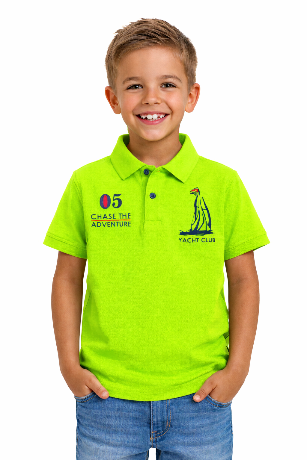 Chase The Adventure Polo- Neon Green