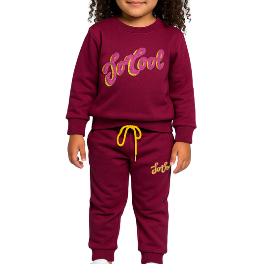 So Cool Embroidered Girls Tracksuit